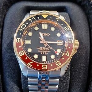 Custom Seiko watch Root beer bezel sapphire crystal NH35 regulated movement